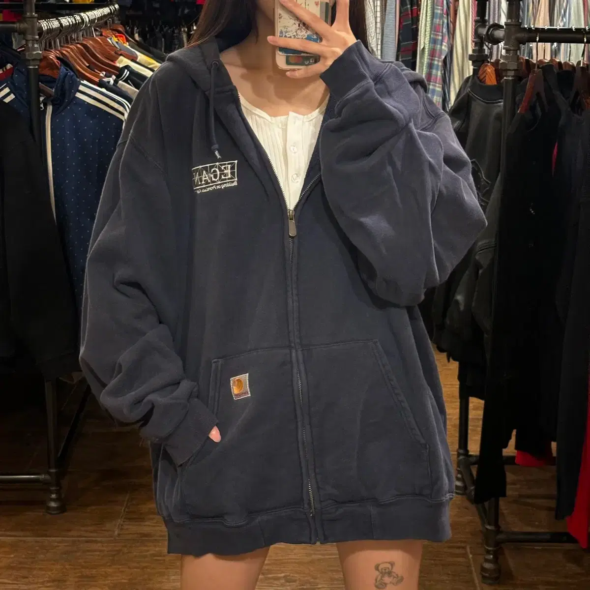 [HI] CARHARTT 칼하트 후드 집업 네이비 (2XL)