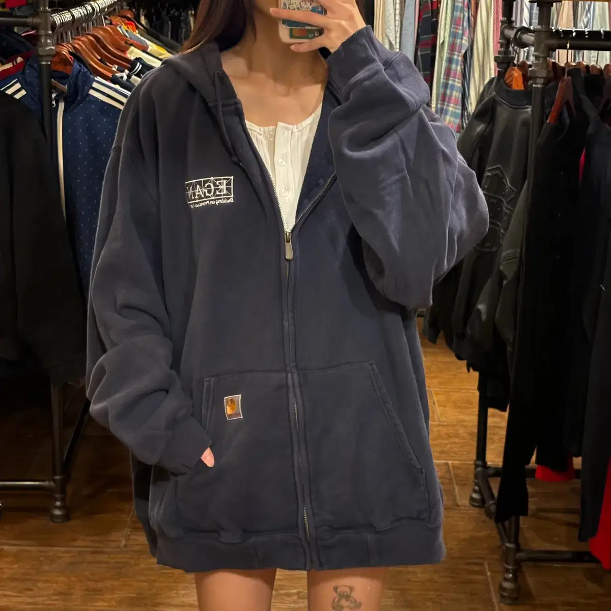 [HI] CARHARTT 칼하트 후드 집업 네이비 (2XL)