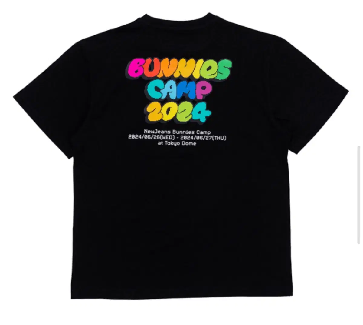 New Jeans T-shirt Murakami Bunnies Camp Authentic Tokyo Dome Black Goods