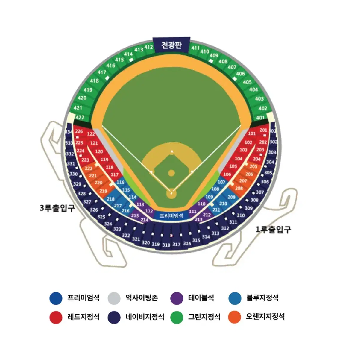 플레이오프 PO 4차전 중앙네이비 320구역 n열통로 4연석