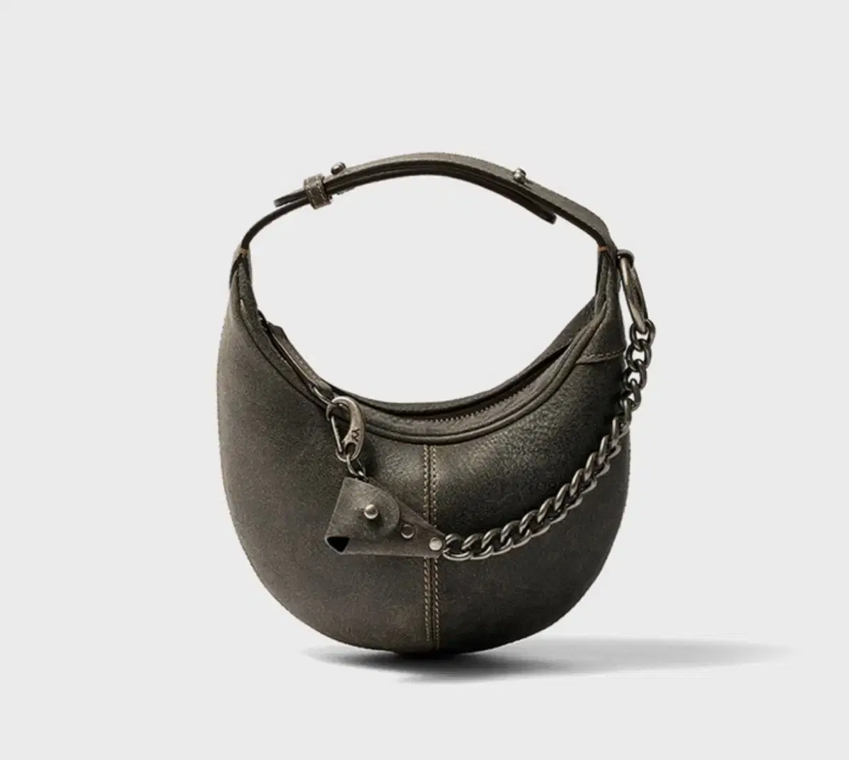 Open yy leather motor hobo bag