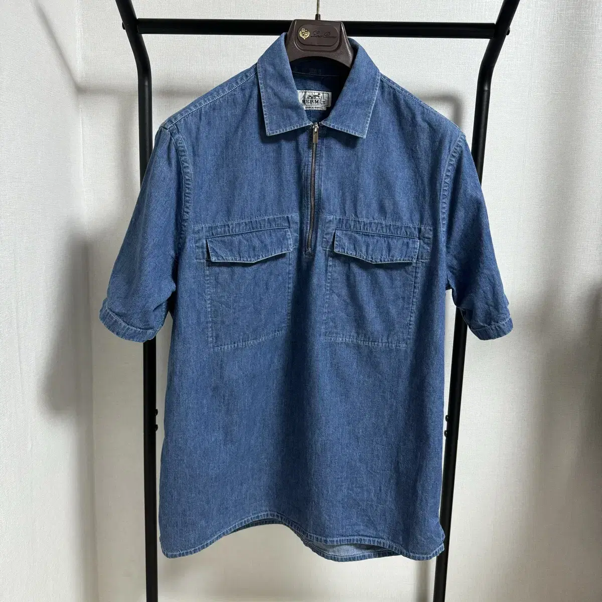 Hermès Vahn zip-up short sleeve shirt