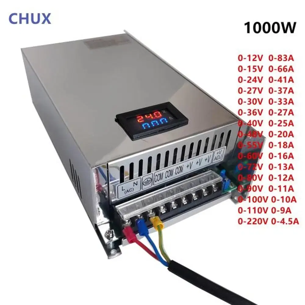 CHUX 디스플레이 포함 조절식 스위칭 전원 공급 장치, 0-12V, 1