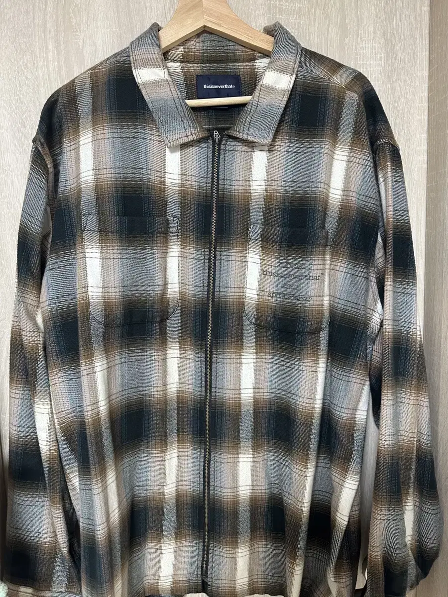 [XL]Disize Never Again Flannel Check Shirt Zip Up