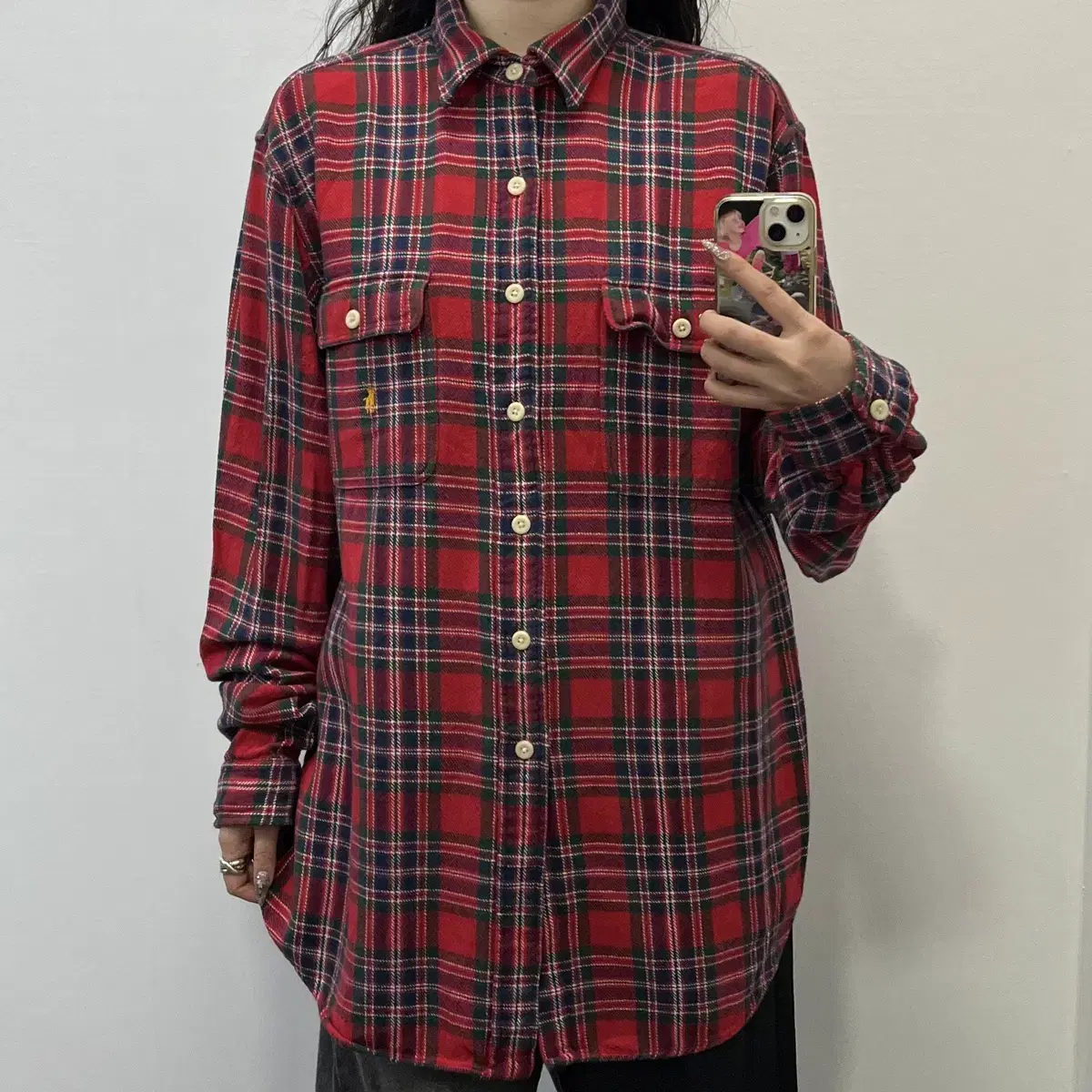 Polo Flannel Check Shirt Red