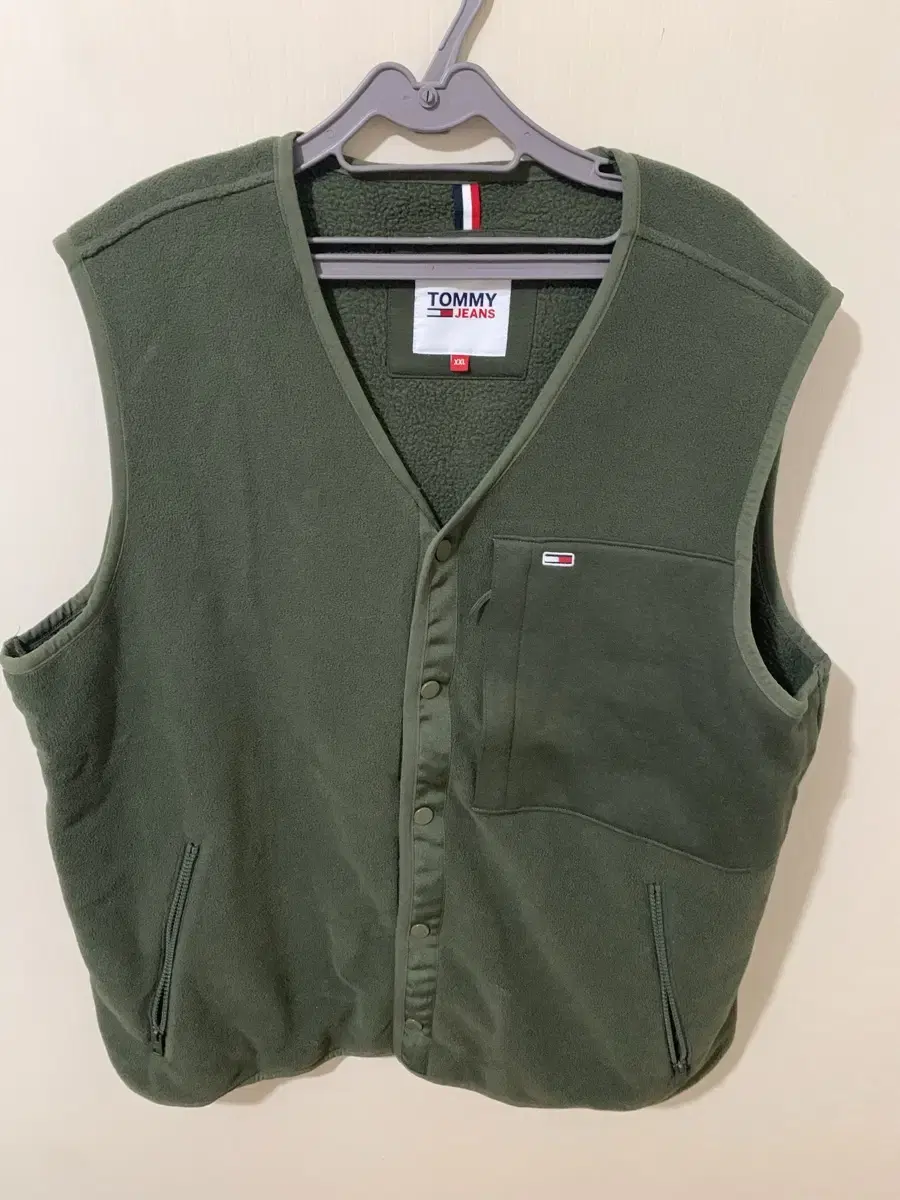 Tommy Jins Polar Polo Vest Khaki XXL