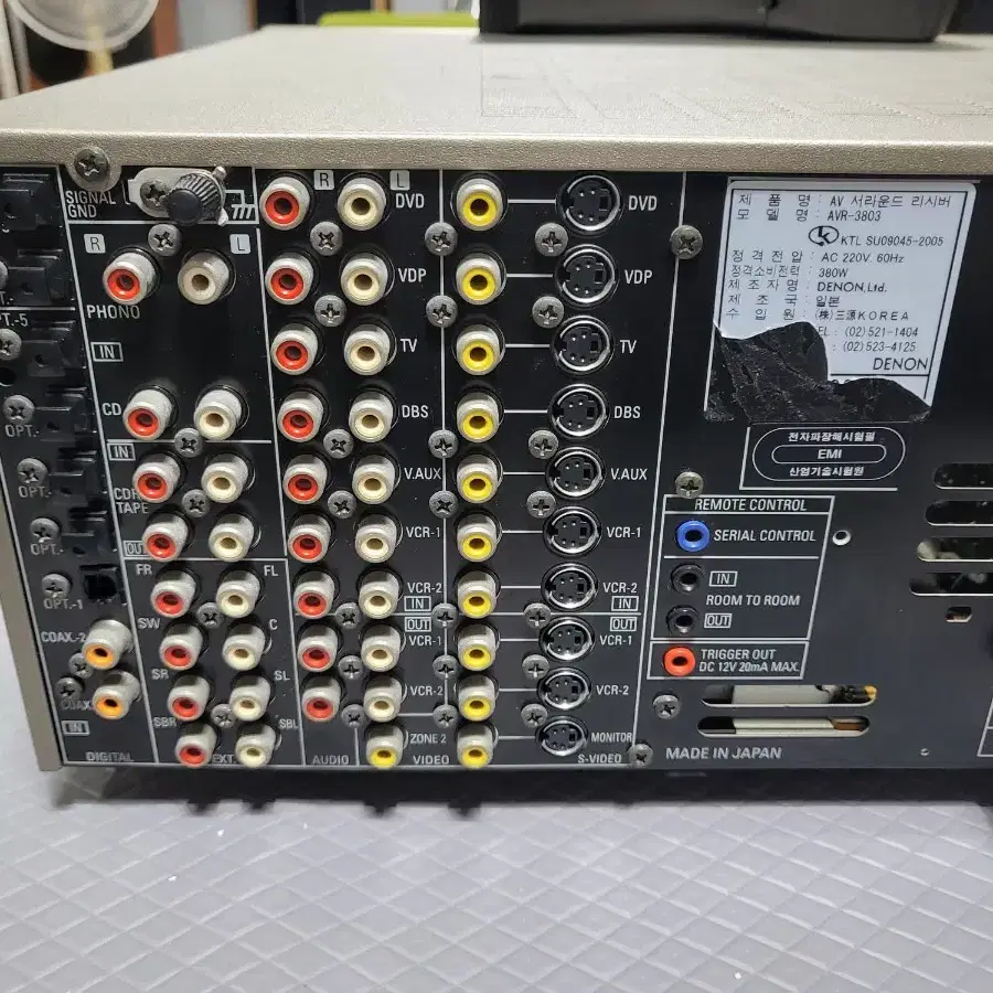 턴테이블 구동가능 데논 상급 리시버 AVR-3803