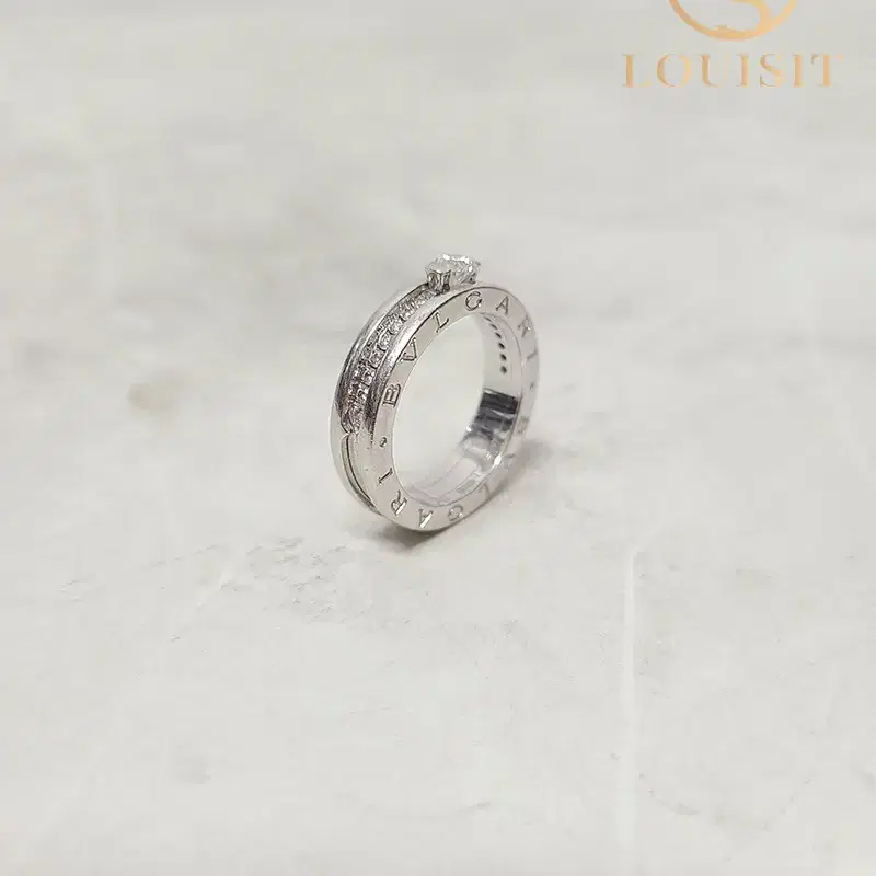 [55호] 불가리 18K 화이트골드 비제로원 0.31CT 다이아 링 반지