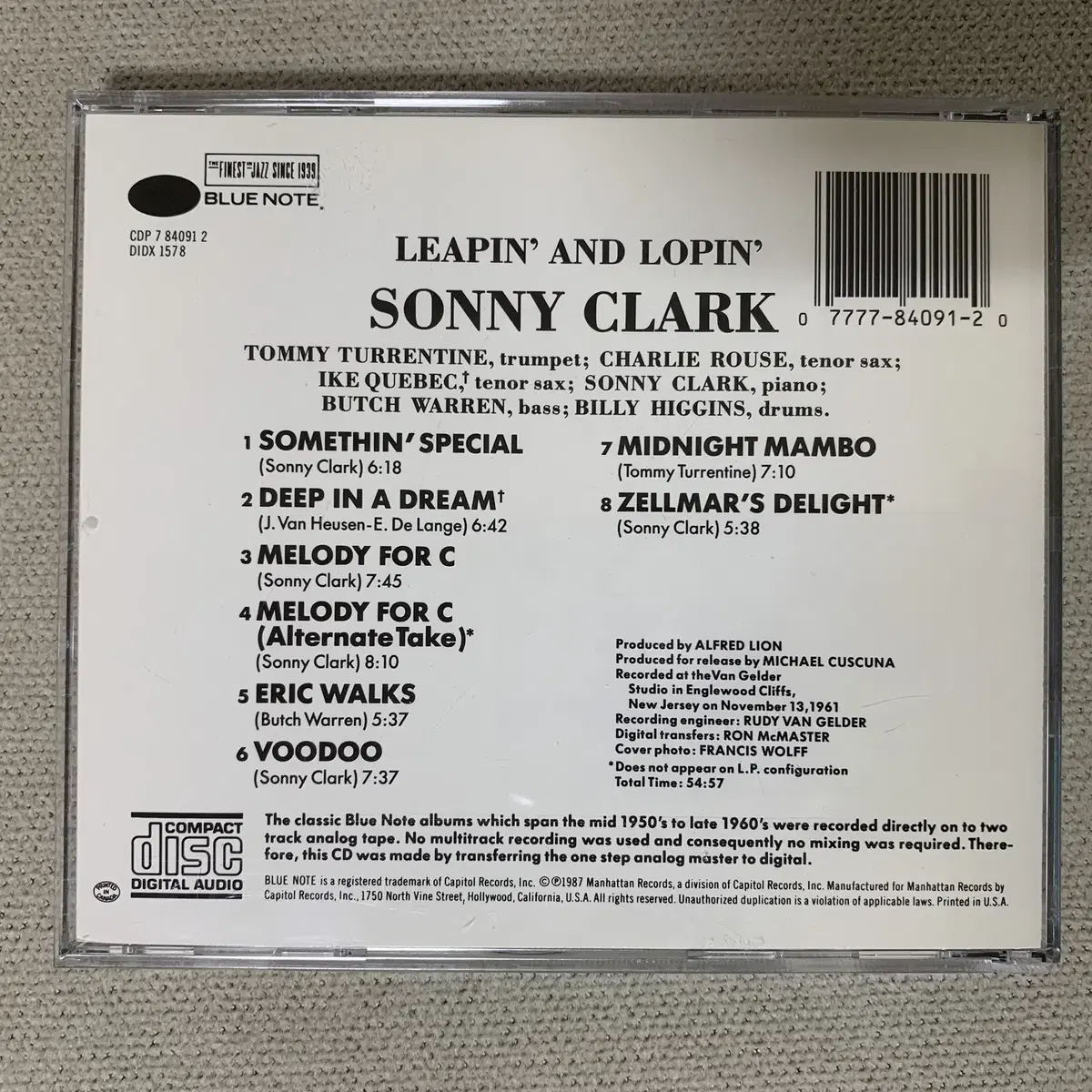 [CD] Sonny Clark - Leapin' And Lopin'