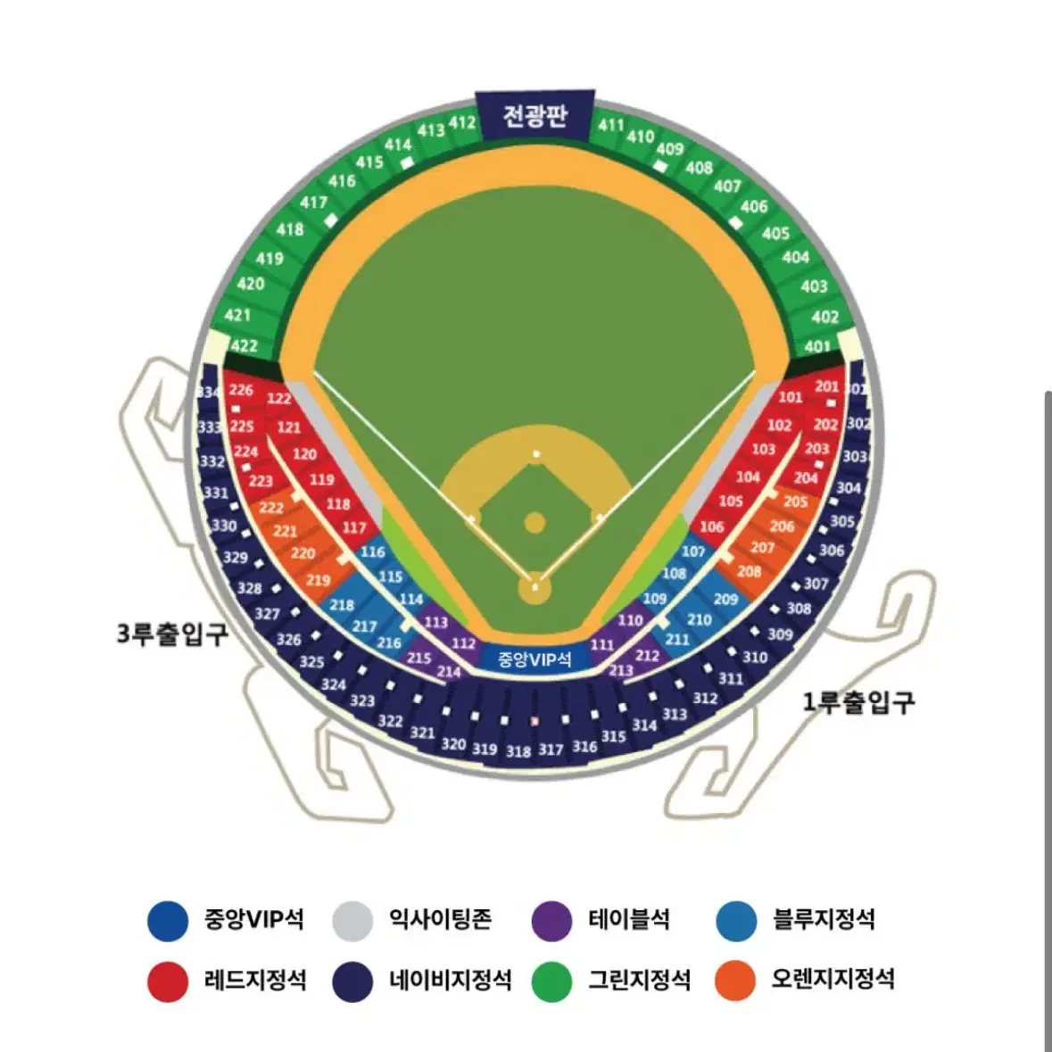 (최저가)플레이오프 4차전 1루네이비 중앙네이비 오렌지석