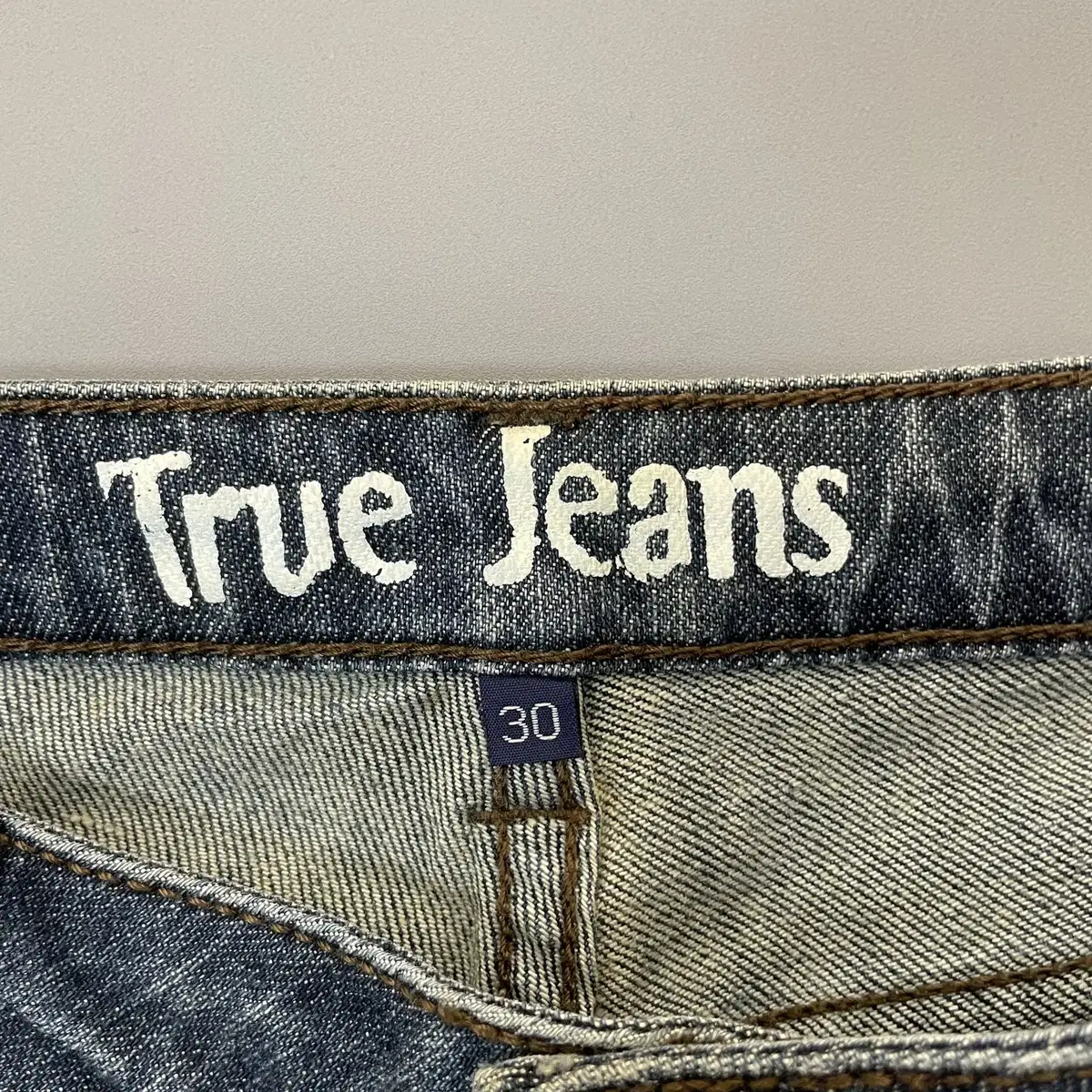 (30) True Jeans 큐빅 워싱 데님 팬츠