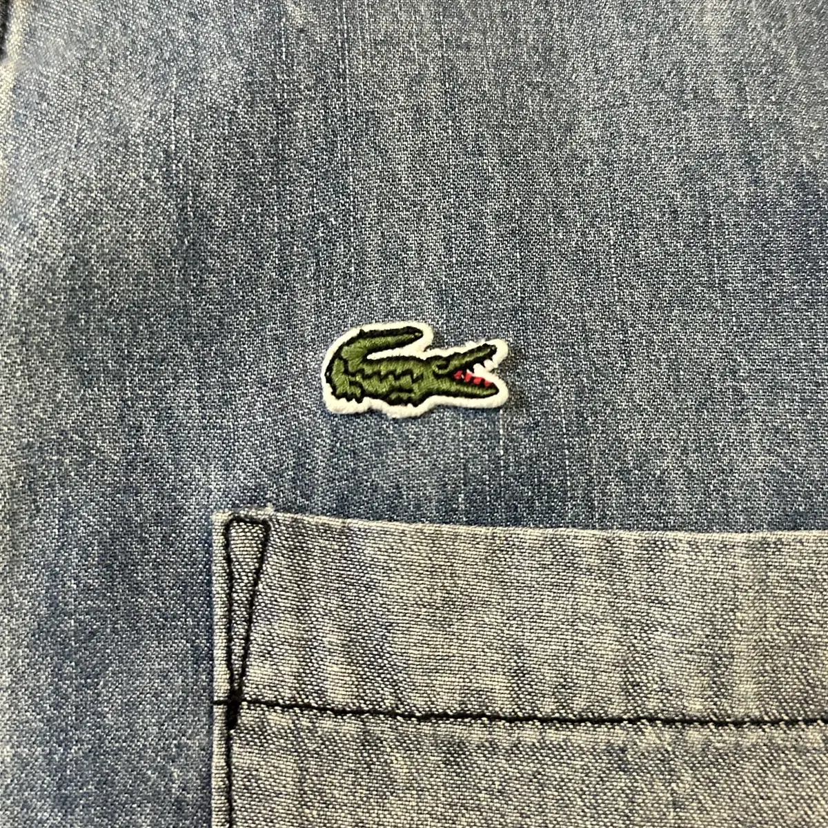 [44] 라코스테 LACOSTE 원포켓 로고 데님셔츠