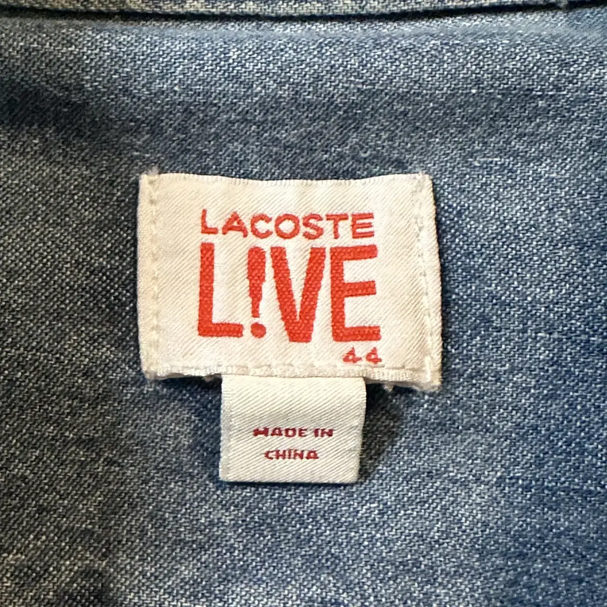 [44] 라코스테 LACOSTE 원포켓 로고 데님셔츠