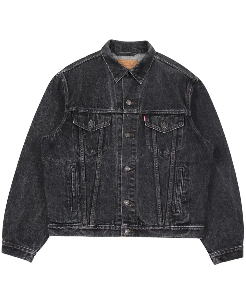 1990 Euro Levi's 70503-02 Black Denim Trucker Jacket Vintage