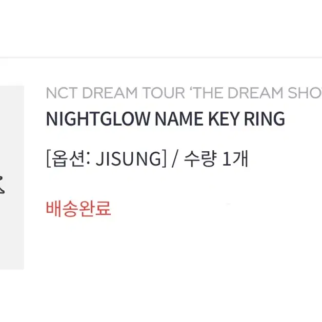 엔시티드림 지성 NIGHTGLOW NAME KEY RING