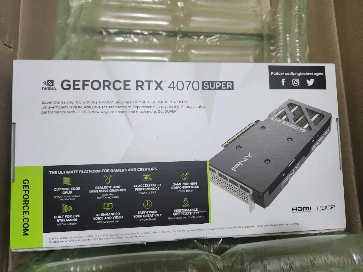 [미개봉] RTX 4070 SUPER verto OC PNY 12GB