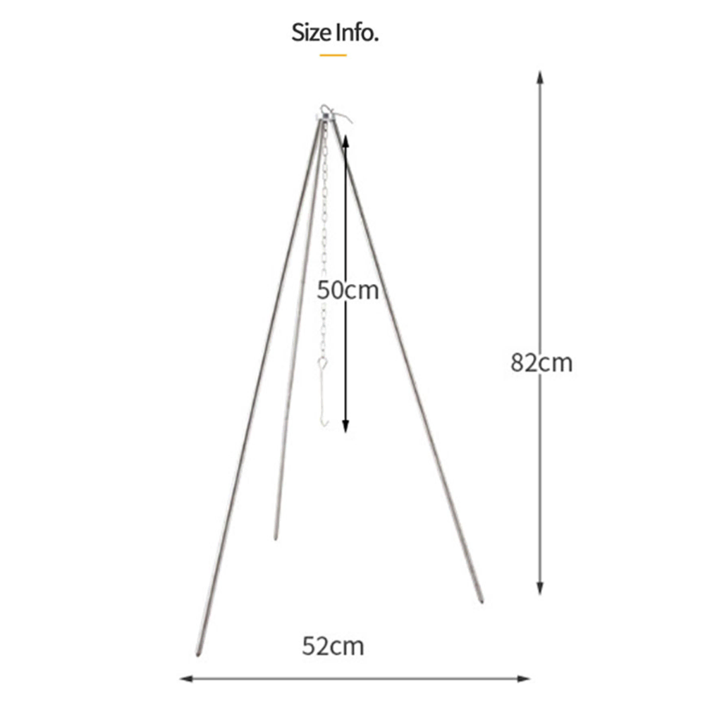[무배/조립식] 캠핑 3단 프레임 삼각대 / 스틸 냄비 걸이 지지대