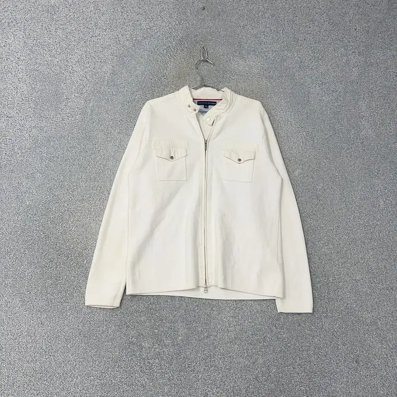 Tommy Hilfiger Vintage White Cream Two-Pocket Zip-up L