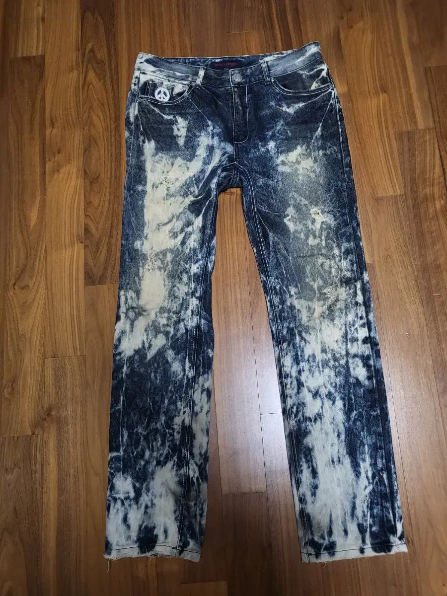 Vintage Tie-Dye Wash Denim Pants