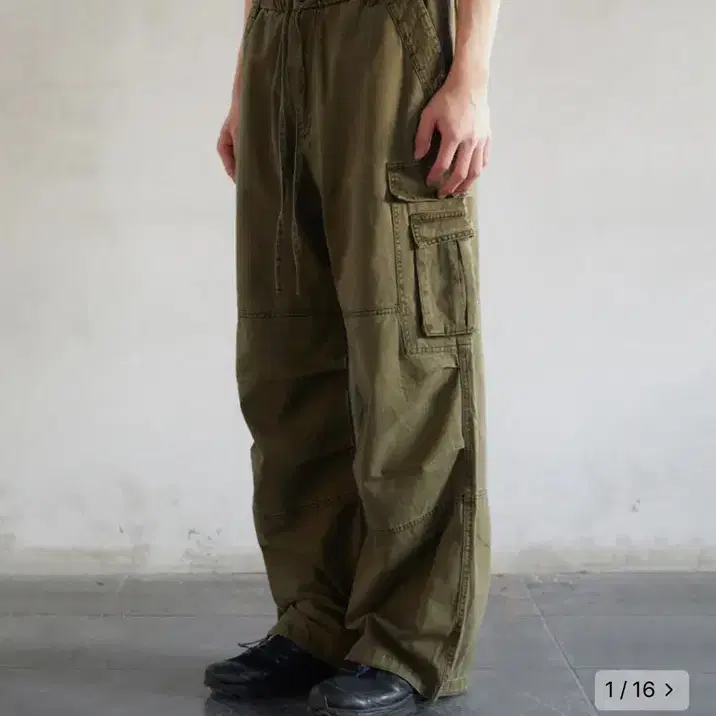 [L] 주앙옴므 vintage washed cargo pants 카키