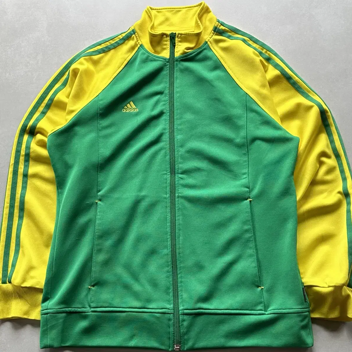 [M]Adidas Green & Yellow Track Top Jersey