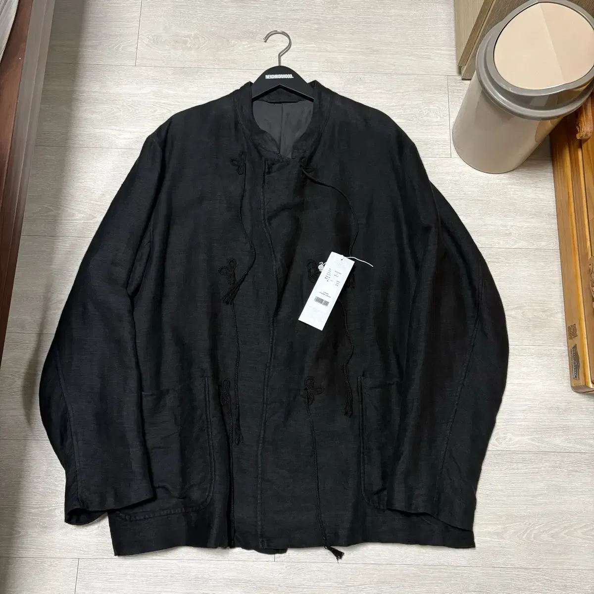 [4] Komori 24AW linen stand-up kara jacket