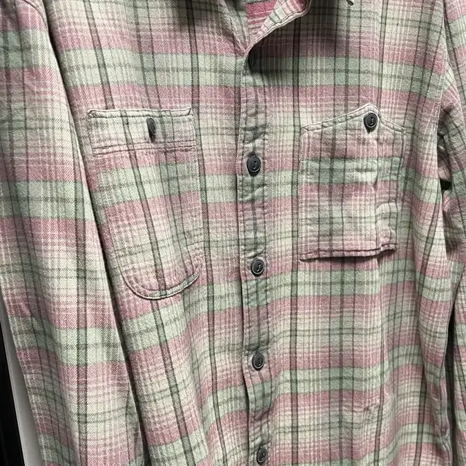 RRL 더블알엘 플래드 트윌 워크셔츠 SAGE/PINK 라지