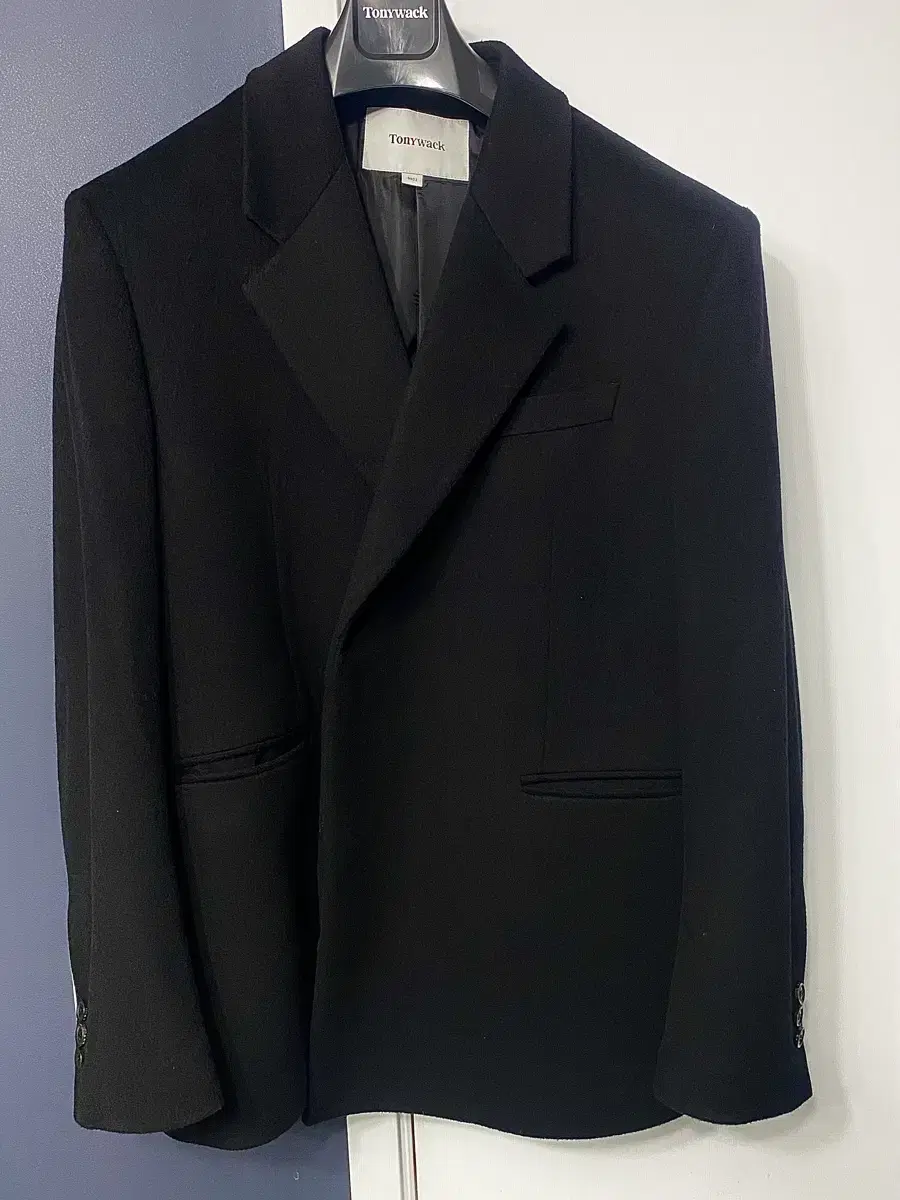 Cashmere Hidden Button Tailored Blazer L