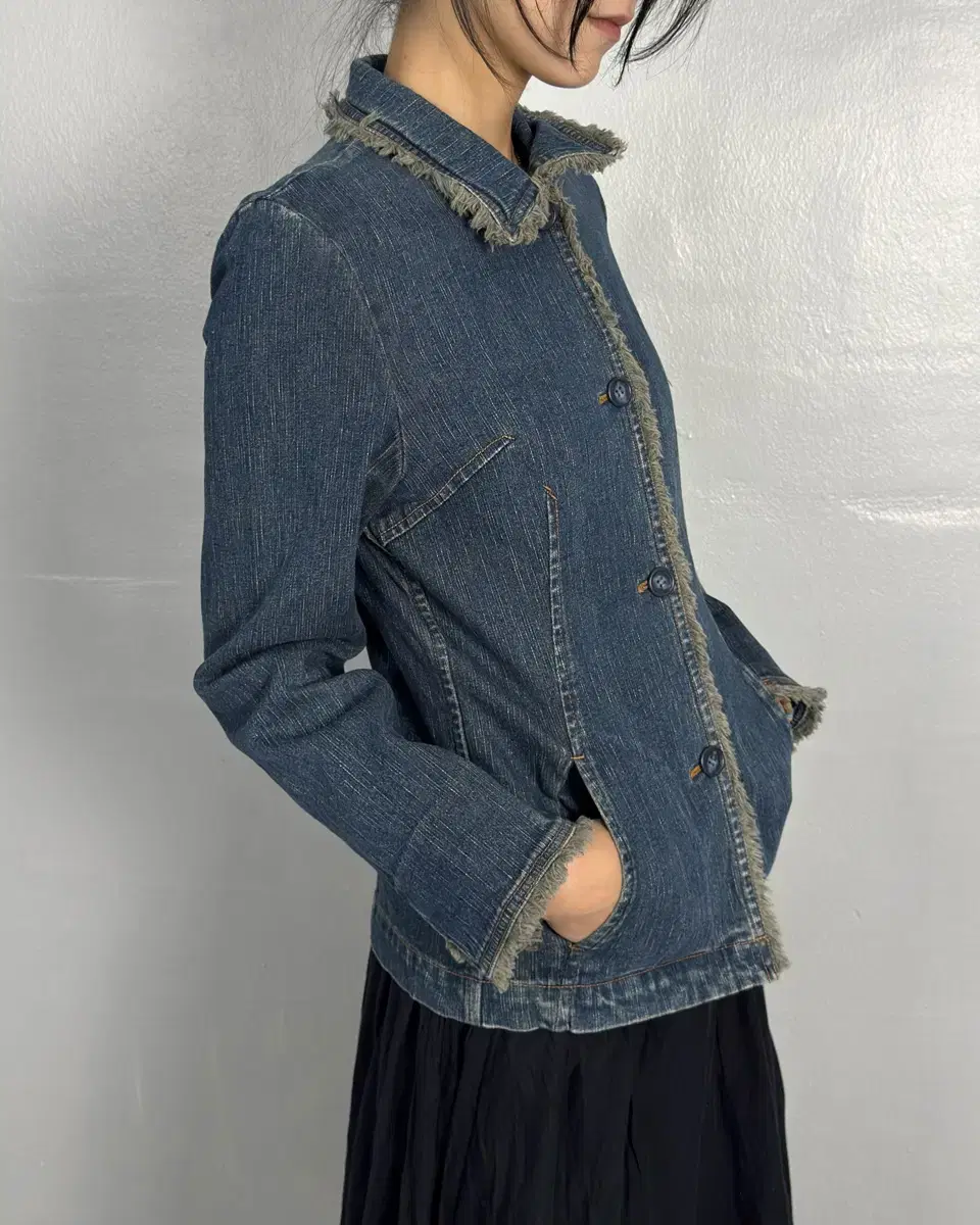 vintage frayed denim jacket