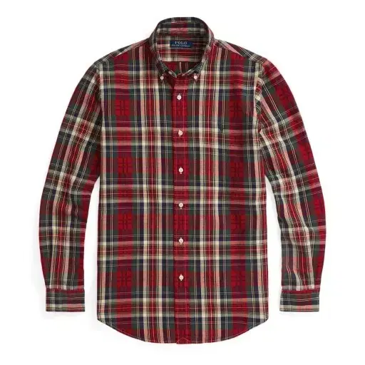 NewM Polo Red Multicheck Classic Fit Plaid Shirt Southern Christmas