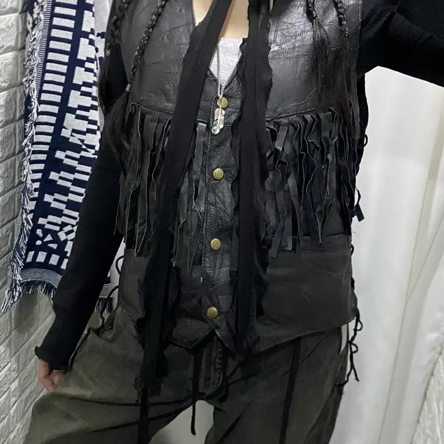 Vintage Fringe Leather Vest