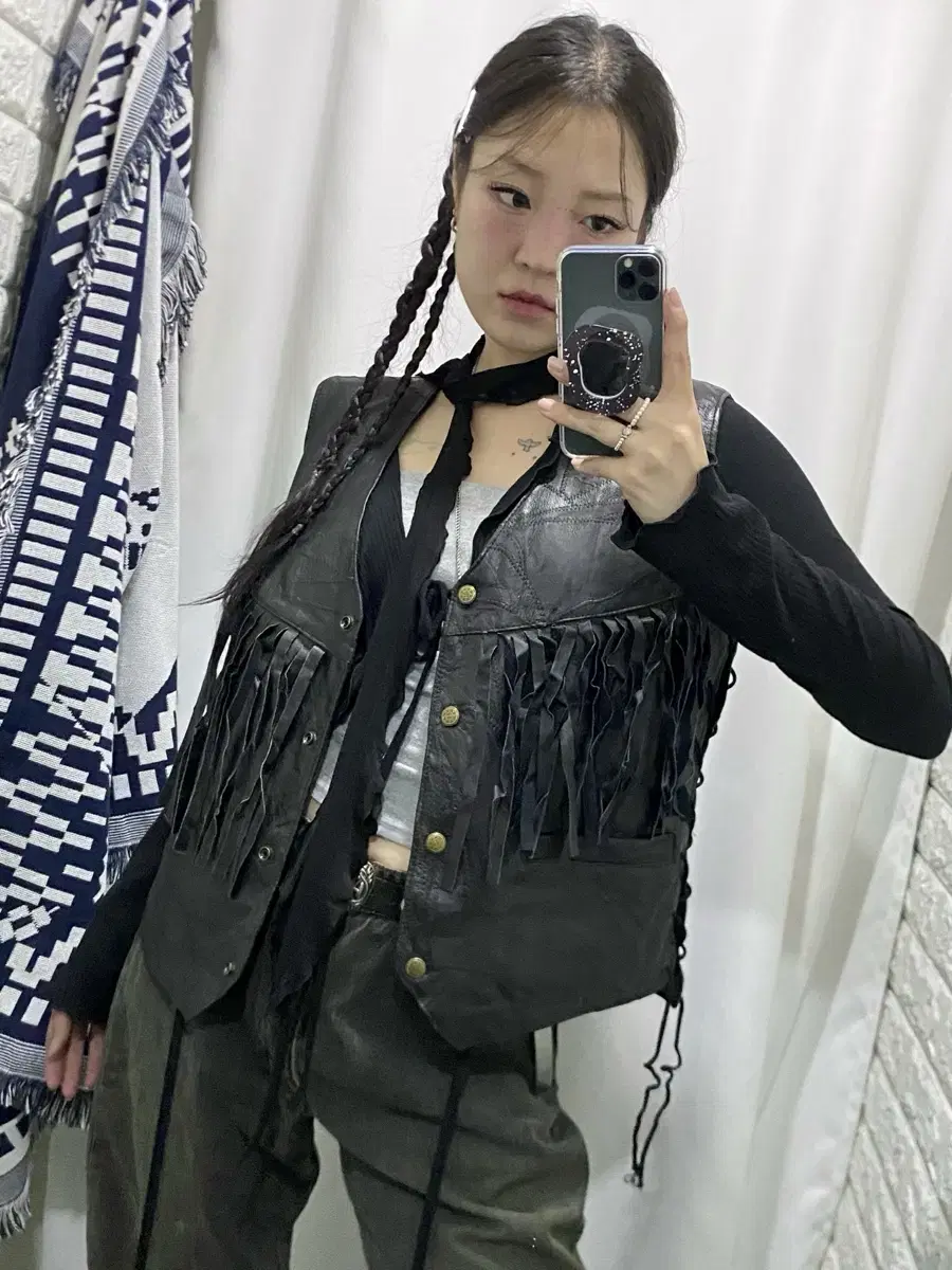 Vintage Fringe Leather Vest