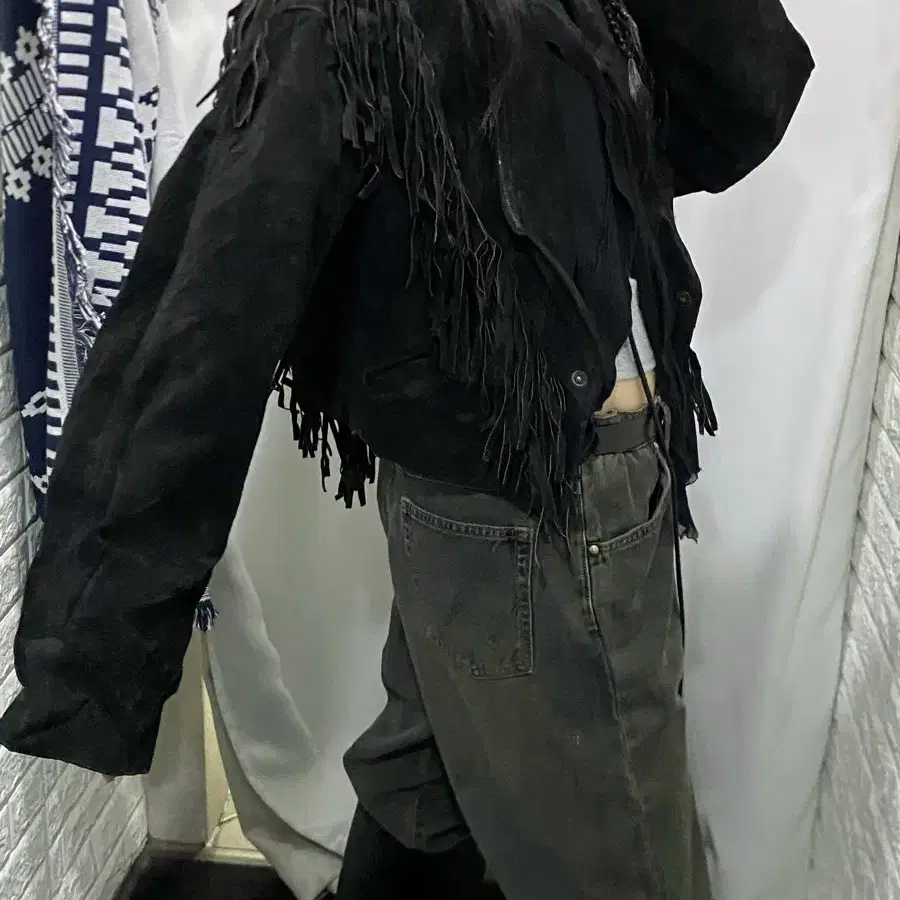 Vintage Fringe leather Jacket