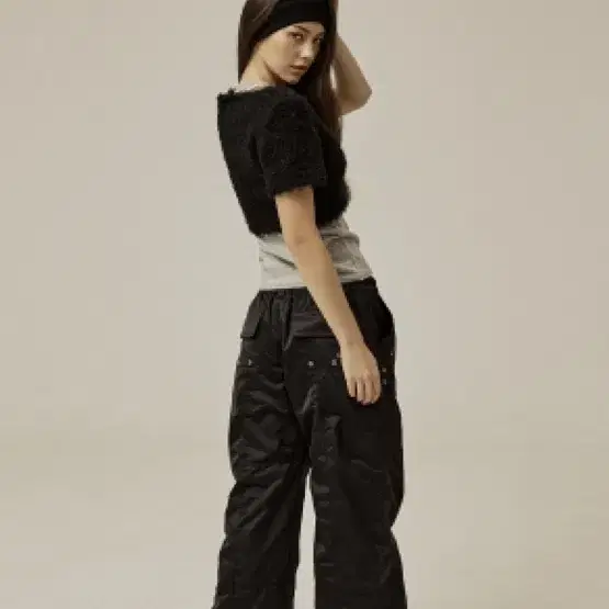 쓰리타임즈 satin cargo pants 새틴 카고팬츠 M