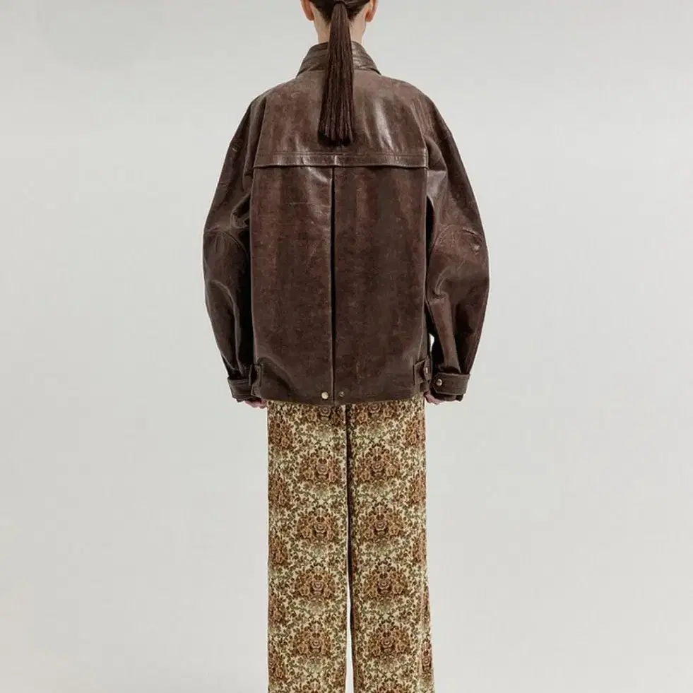 eenk XIN Leather Bomber Jumper - Brown