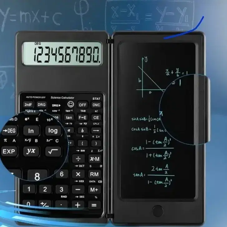 2024 데스크탑 과학 계산기: 멀티뷰 4줄 LCD 디스플레이,태양열