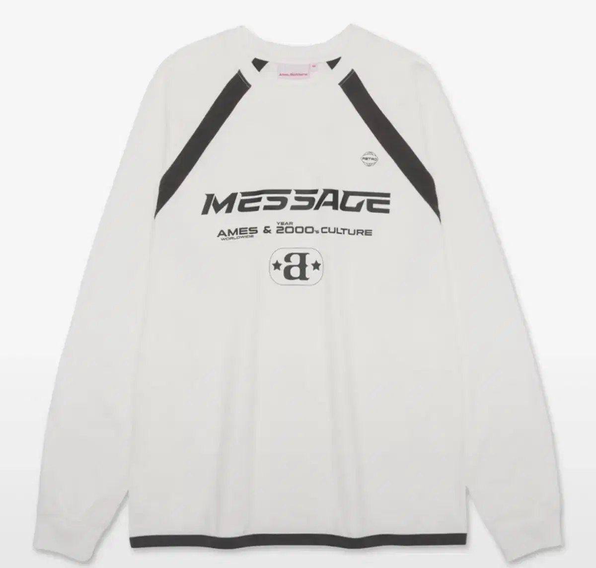 MESSAGE LOGO RAGLAN LS TEE WHITE