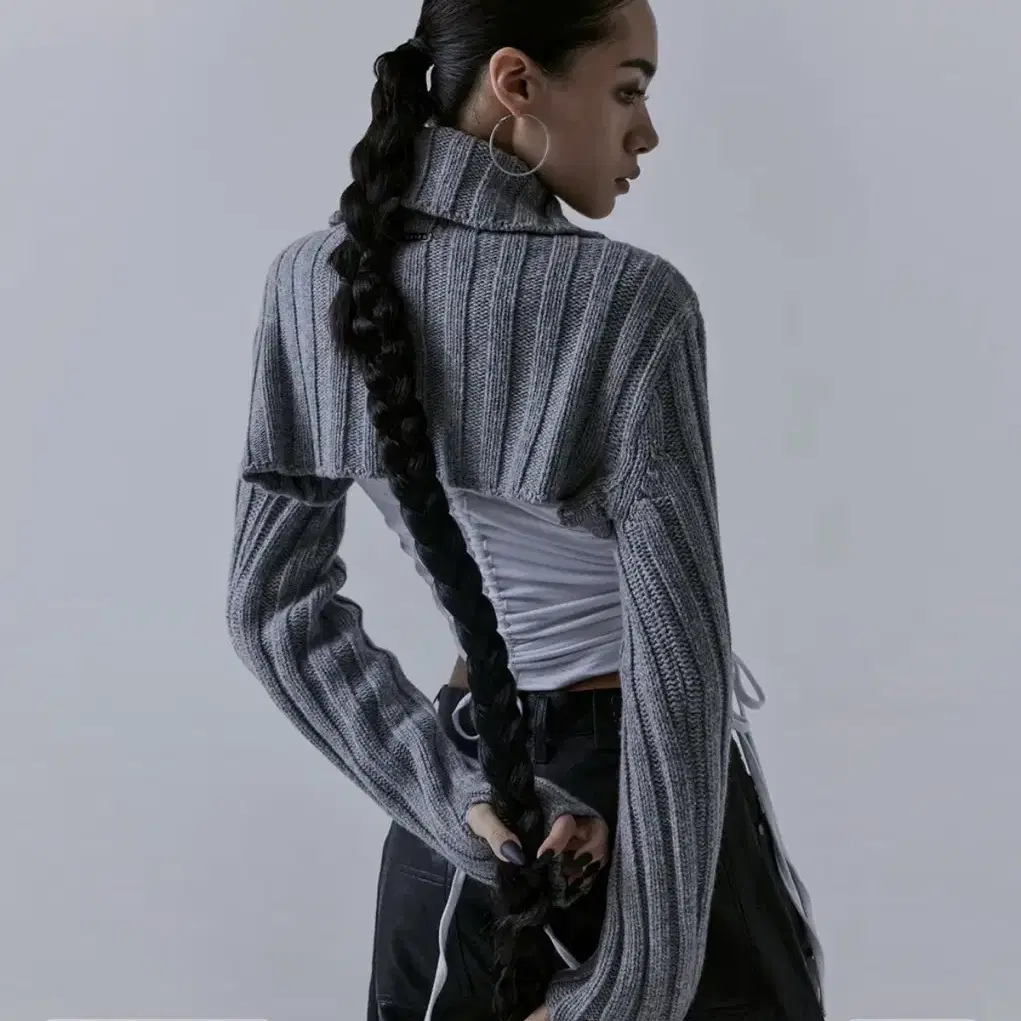 트리밍버드 High-neck Bolero Knit Zip-up 그레이