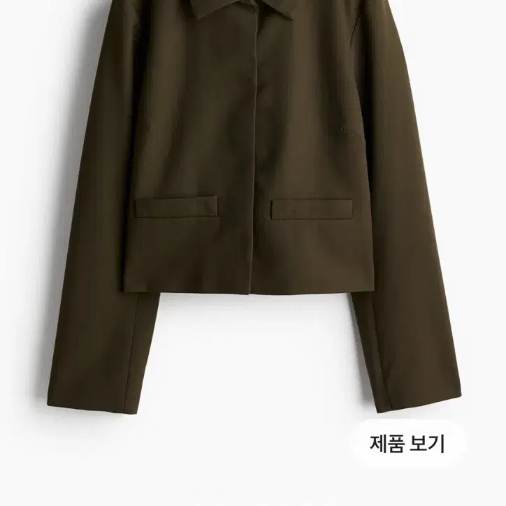 h&m 칼라 재킷 다크카키그린 M