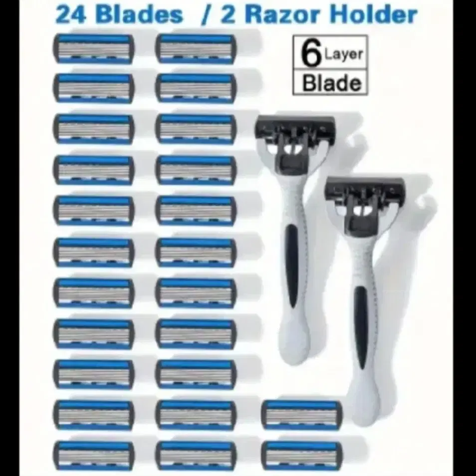 교체형  메뉴얼 면도기 세트   6중날 24+2=26P