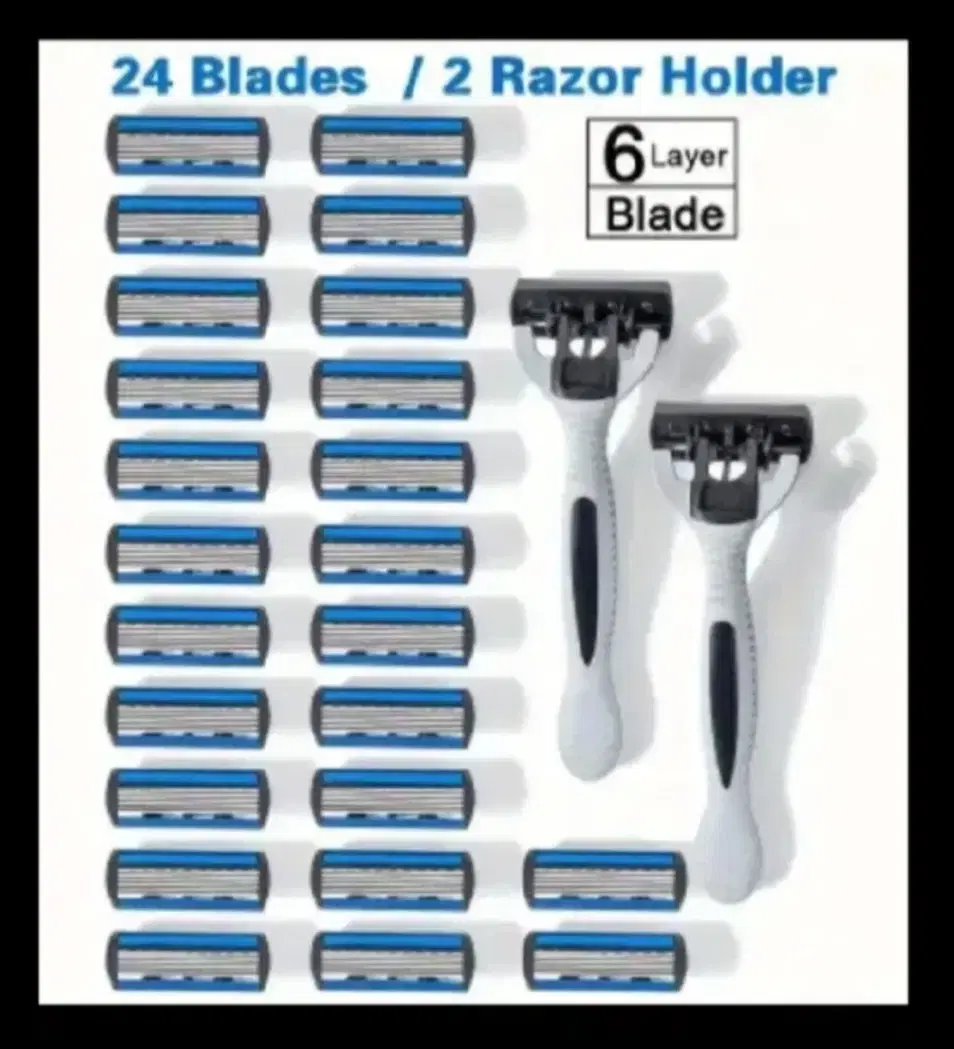 교체형  메뉴얼 면도기 세트   6중날 24+2=26P