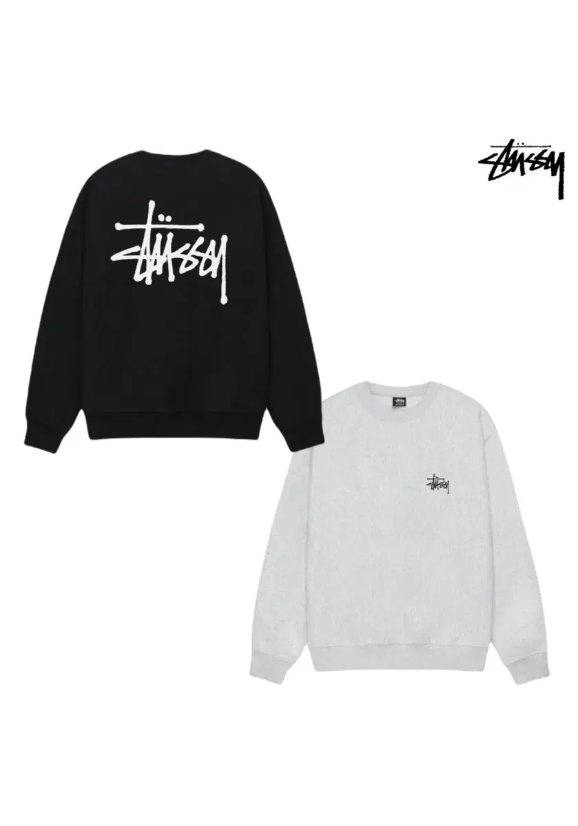 New)Stussy basic man to man black,ashheader sells