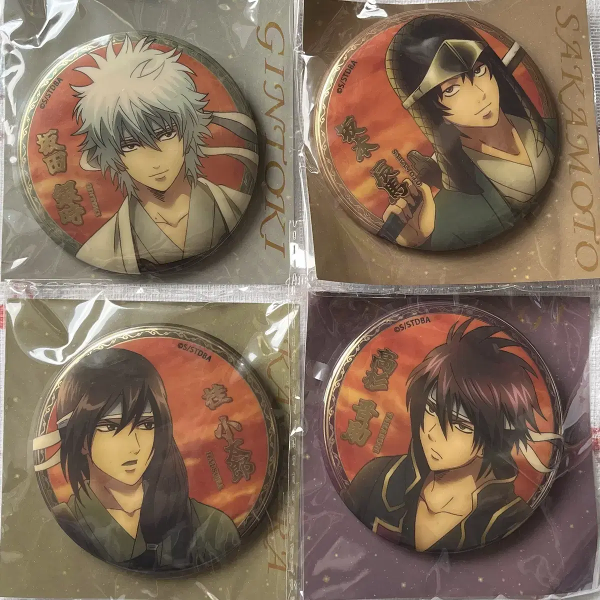 Gintama Yang E.JI Badge Set Kintoki Katsura Sakamoto Takazuki