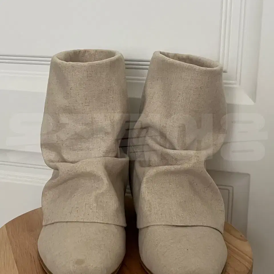 택포)쓰리투에이티 linen wrinkle boots (240)