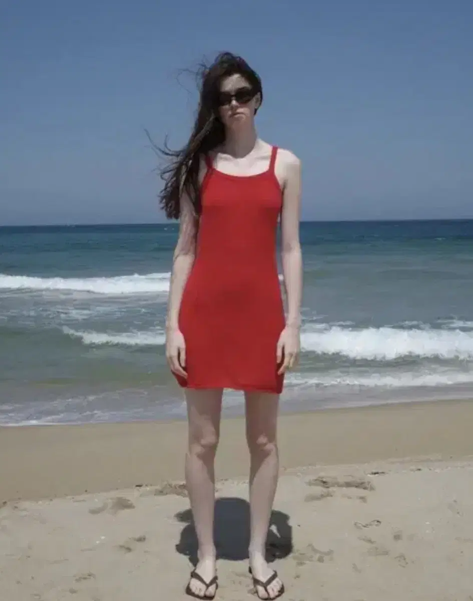 포니테일 NEW 90s Kate Knit Dress (Cherry Red