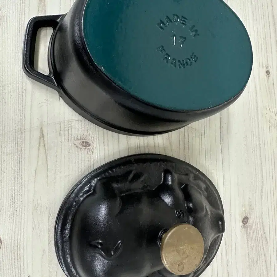 [키친] 스타우브 무쇠 냄비 피그 17cm (STAUB), 블랙 + 황동