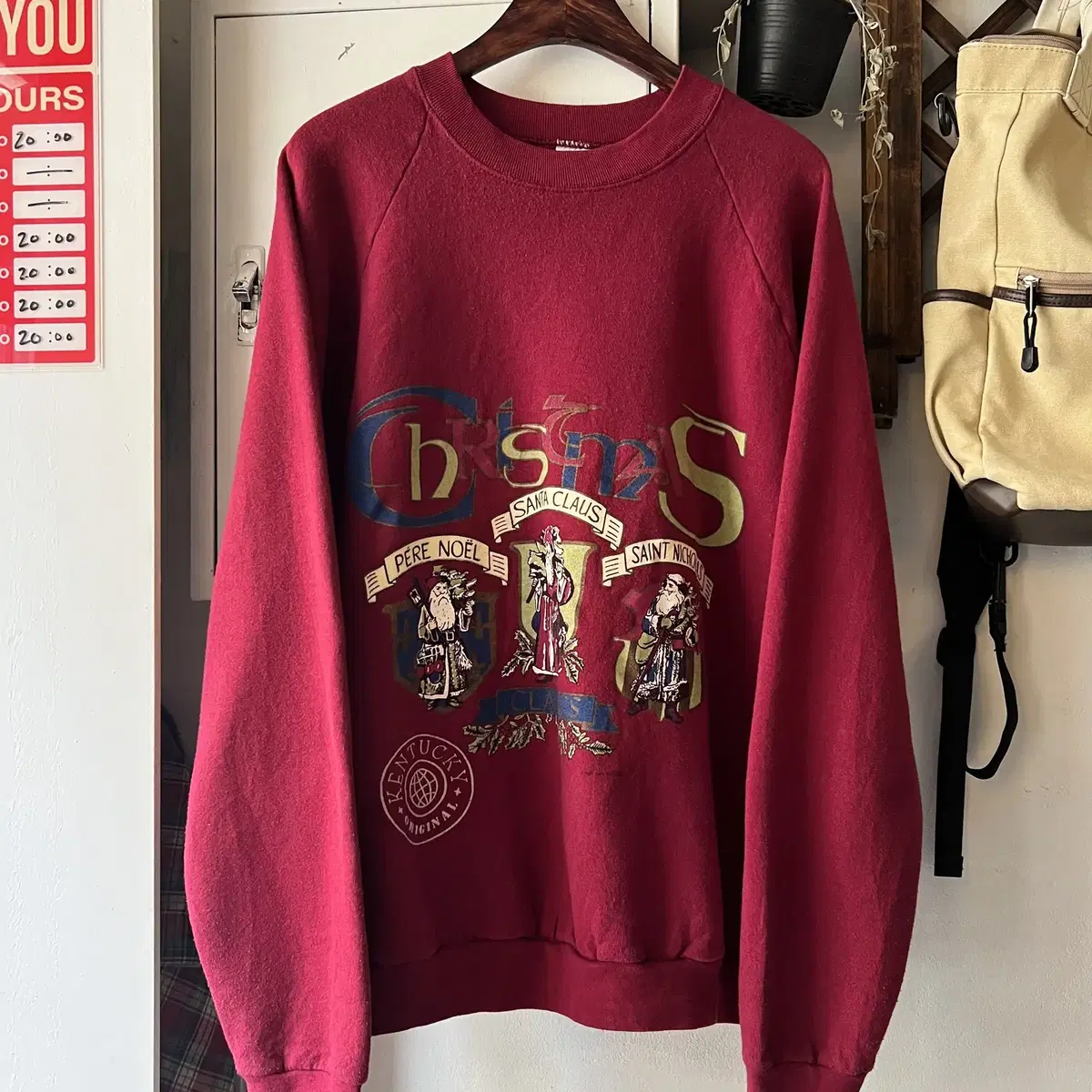 [2XL]90's USA 빈티지 크리스마스 프린팅 스웻 셔츠