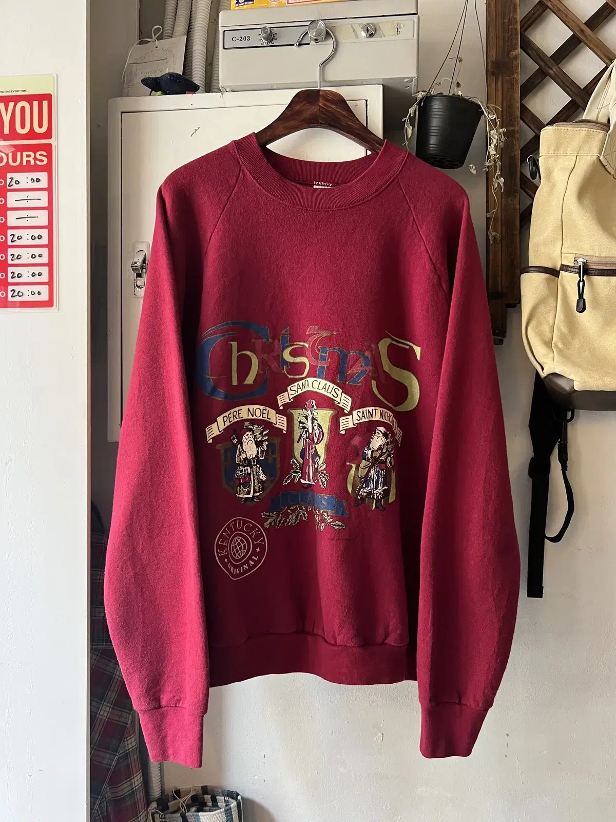 [2XL]90's USA 빈티지 크리스마스 프린팅 스웻 셔츠