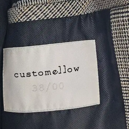 CUSTOMELLOW 베이지체크 춘추코트 100~105