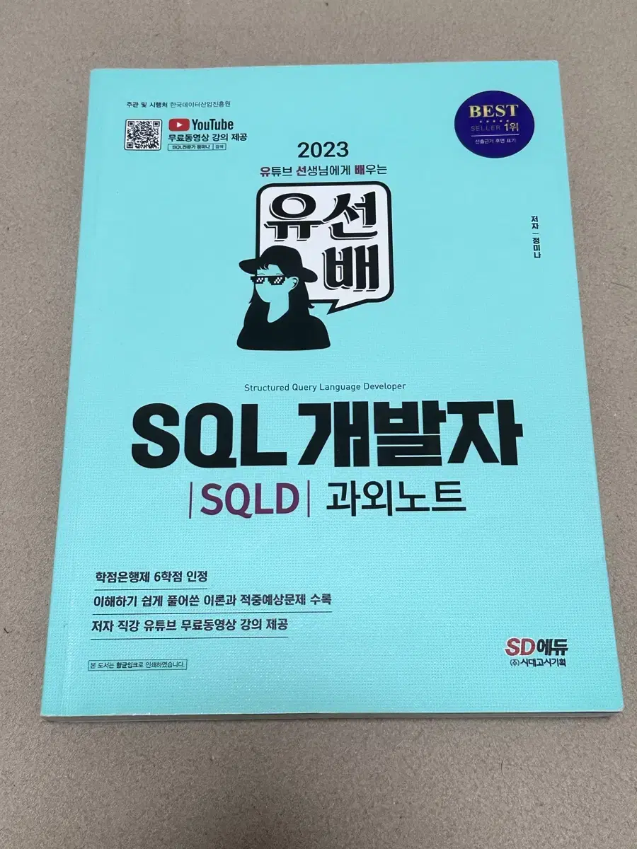 2023 유튜브선생님에게배우는 유선배 정미나 SQL 개발자 SQLD 과외